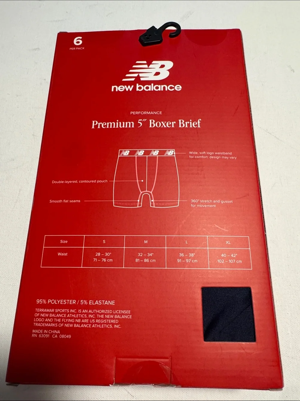 New Balance Boxer Briefs Mens Large 6 Pack